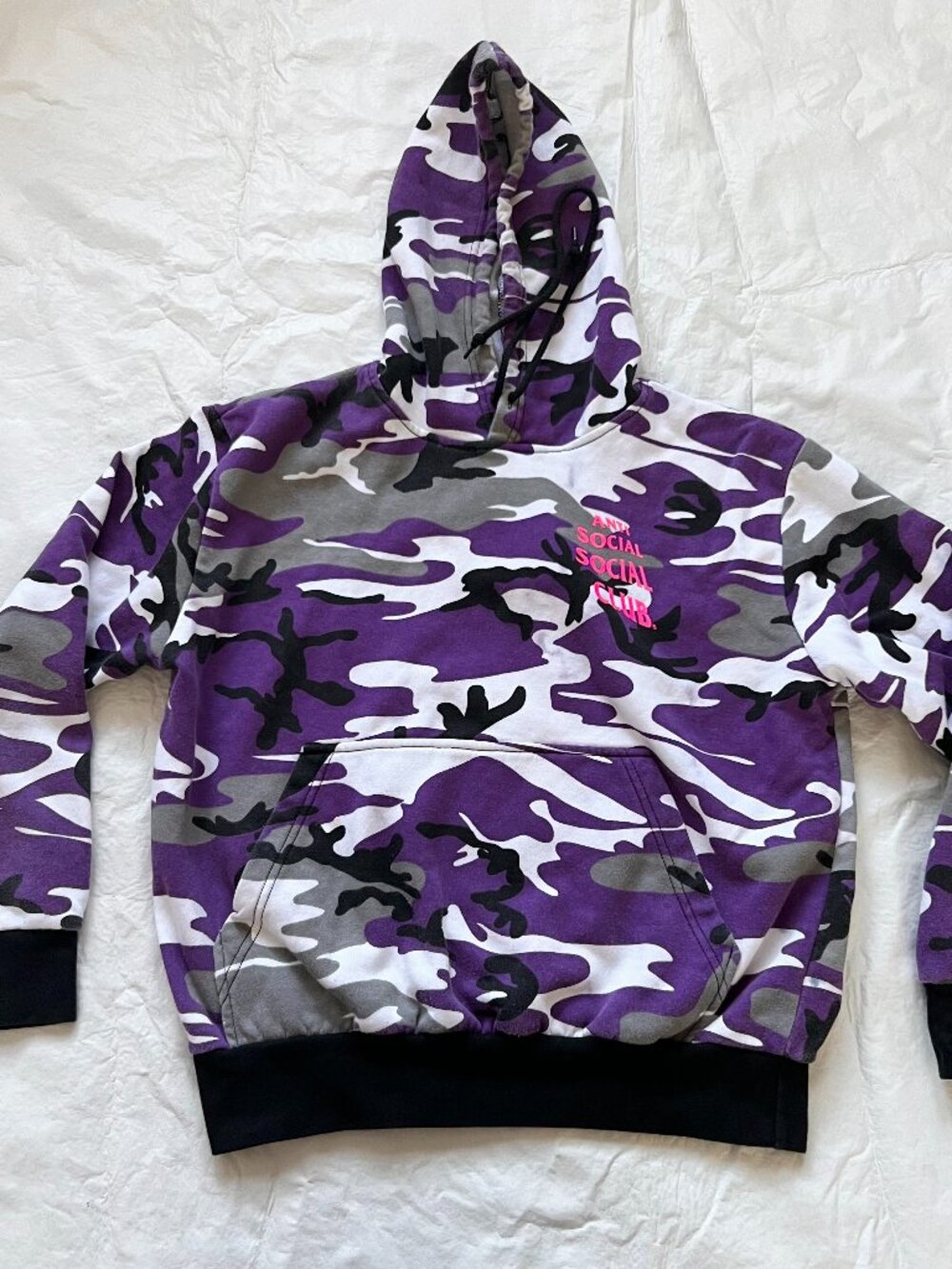 Anti Social Social Club Hoodie True Colors Purple Camo hooded sweatshirt Small